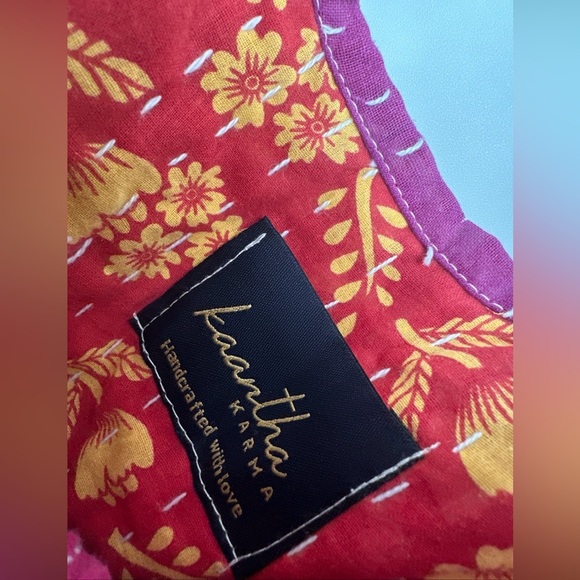 Kantha Karma Overalls Jumpsuit One Size Hippie Handmade Pockets Patchwork - Picture 3 of 6